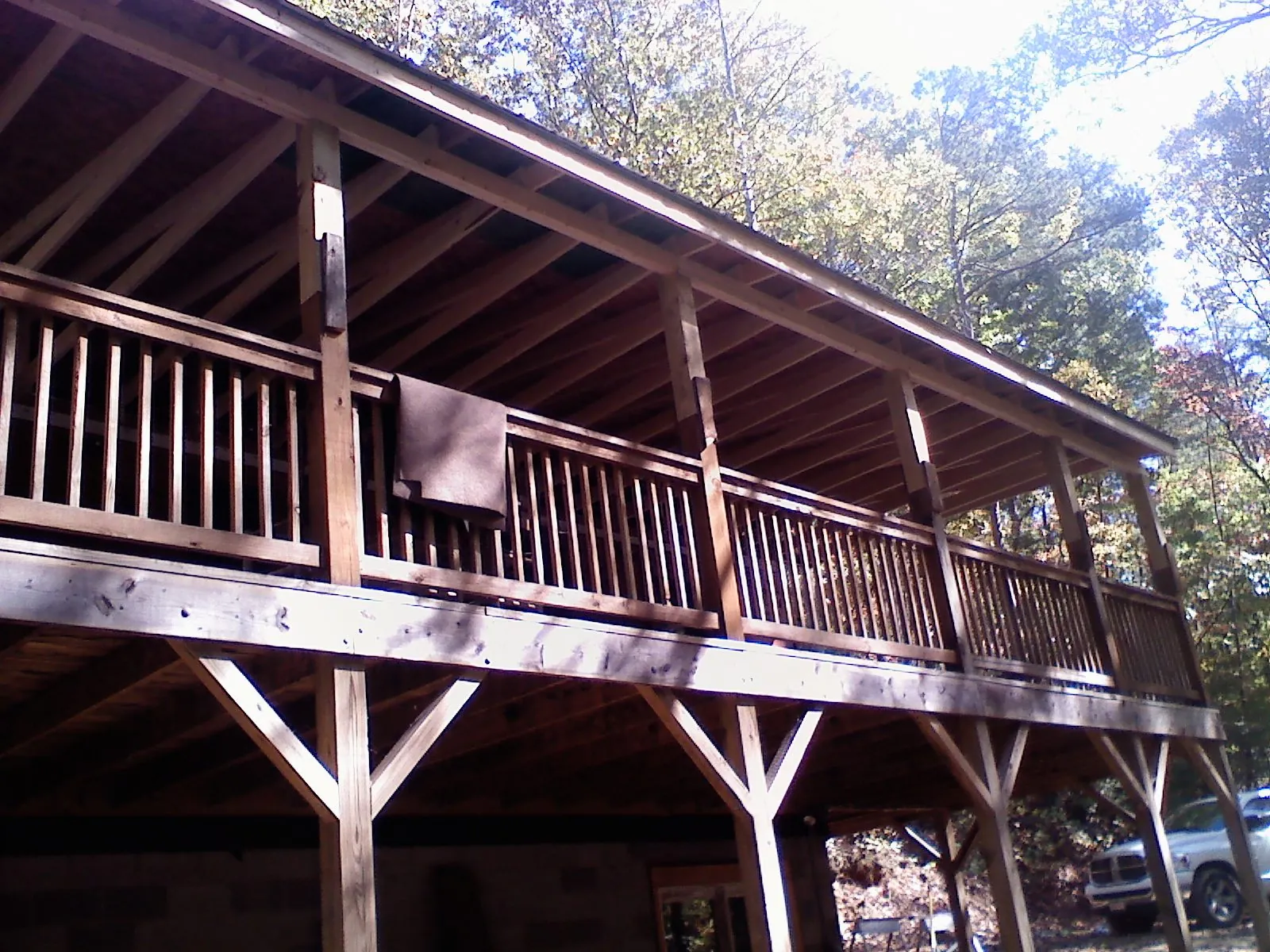 Timber framing under a new elevated porch and deck — Roof Leak Repair in Waynesburg by Roofing Brothers